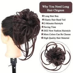 Messy Curly Wavy Hair Bun Chignon Elastic Scrunchy False Hair
