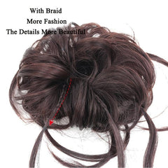 Messy Curly Wavy Hair Bun Chignon Elastic Scrunchy False Hair