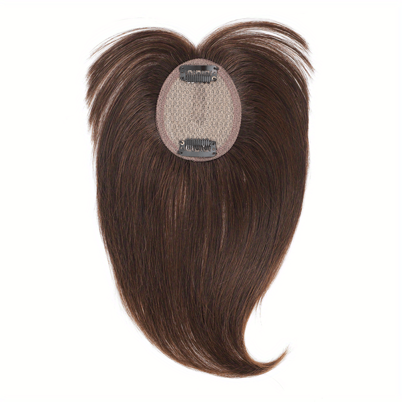 Human Hair Topper With Bangs Clip In 100% Human Hair Pieces for Thinning Hair