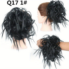 Synthetic Hair Bun Messy Curly Wavy Hair Pieces Rubber Band Scrunchie