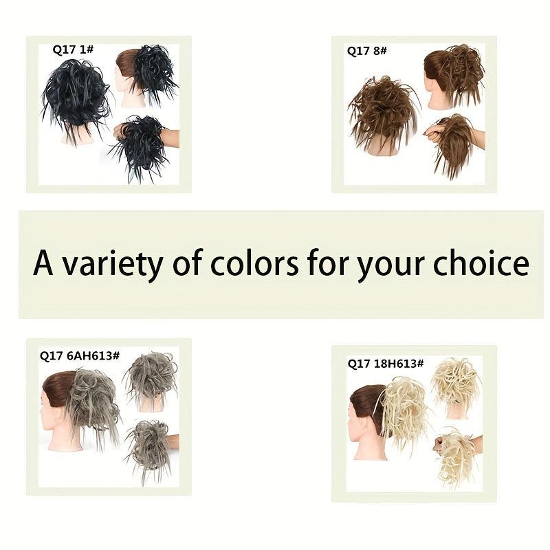 Synthetic Hair Bun Messy Curly Wavy Hair Pieces Rubber Band Scrunchie