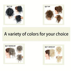 Synthetic Hair Bun Messy Curly Wavy Hair Pieces Rubber Band Scrunchie