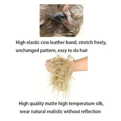 Synthetic Hair Bun Messy Curly Wavy Hair Pieces Rubber Band Scrunchie