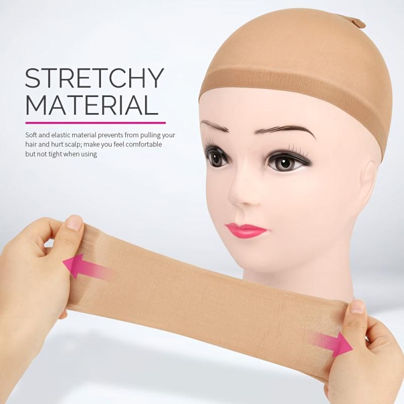 4pcs Non Slip Stretchy Wig Caps for Women Soft Close End Wig Caps