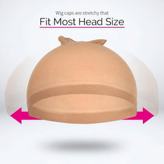 4pcs Non Slip Stretchy Wig Caps for Women Soft Close End Wig Caps