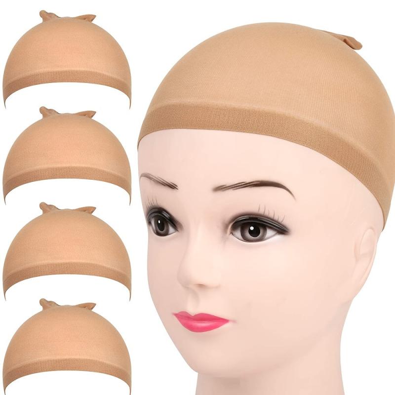 4pcs Non Slip Stretchy Wig Caps for Women Soft Close End Wig Caps