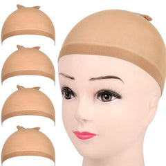 4pcs Non Slip Stretchy Wig Caps for Women Soft Close End Wig Caps