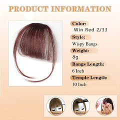Sideburns Bangs Clip-In Hair Extensions Natural Look Daily Wear