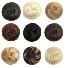 Chignon Hair Bun Elastic Band Straight Hair Chignon Extension