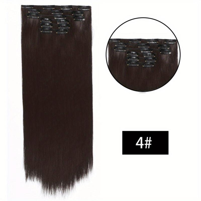 6pcs Long Straight Hair Extensions 16 Clips Natural Look Daily Use 60-96 cm