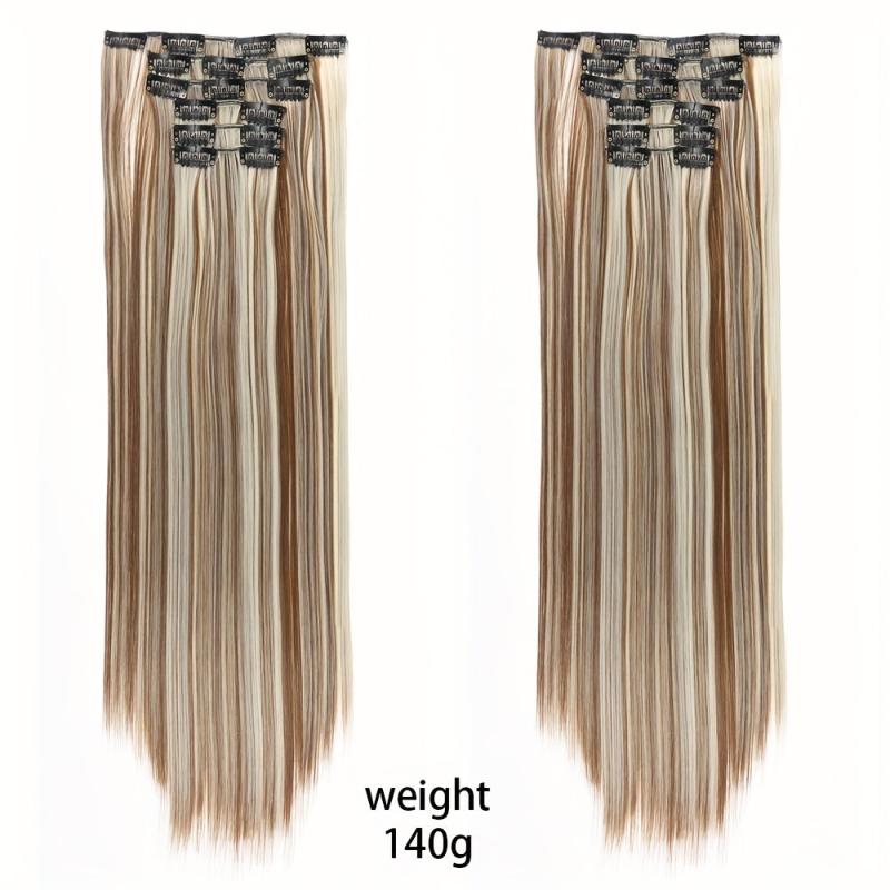 6pcs Long Straight Hair Extensions 16 Clips Natural Look Daily Use 60-96 cm