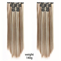 6pcs Long Straight Hair Extensions 16 Clips Natural Look Daily Use 60-96 cm