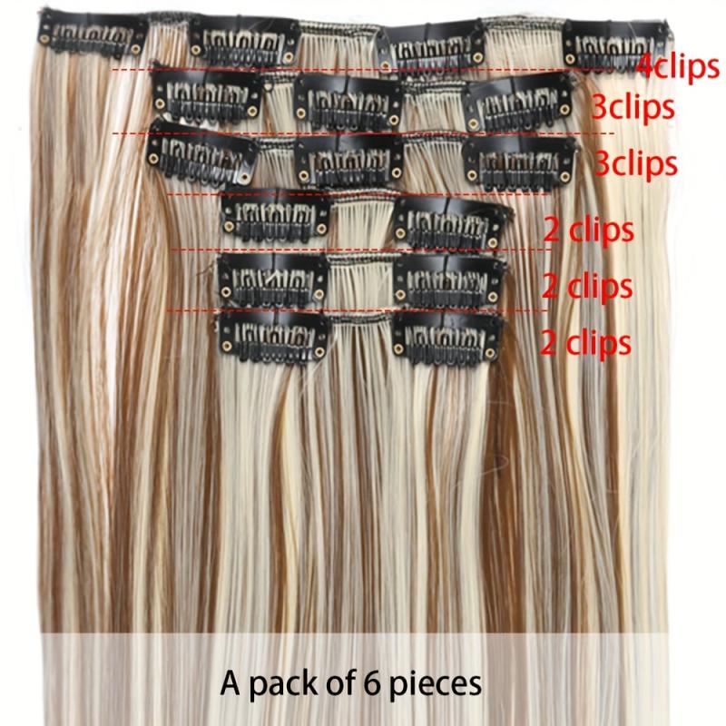 6pcs Long Straight Hair Extensions 16 Clips Natural Look Daily Use 60-96 cm