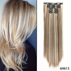 6pcs Long Straight Hair Extensions 16 Clips Natural Look Daily Use 60-96 cm