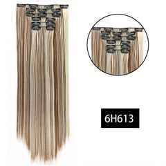 6pcs Long Straight Hair Extensions 16 Clips Natural Look Daily Use 60-96 cm