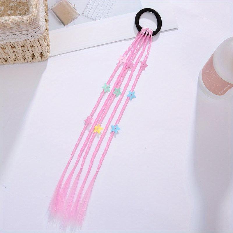 30 48 Cm Colorful Braids Hair Extensions With Rubber Band