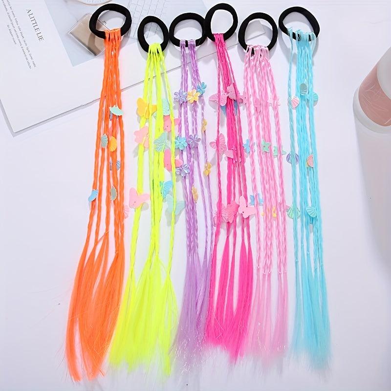 30 48 Cm Colorful Braids Hair Extensions With Rubber Band