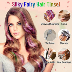 13pcs Party Highlight Straight Tinsel Hair Extensions