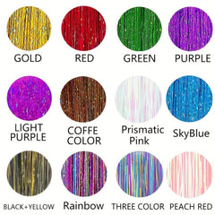 13pcs Party Highlight Straight Tinsel Hair Extensions