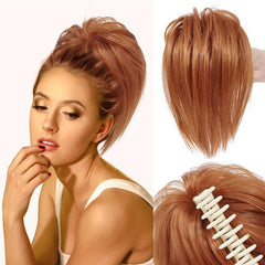 Messy Braided Bun Synthetic Straight Ponytail Hair Piece