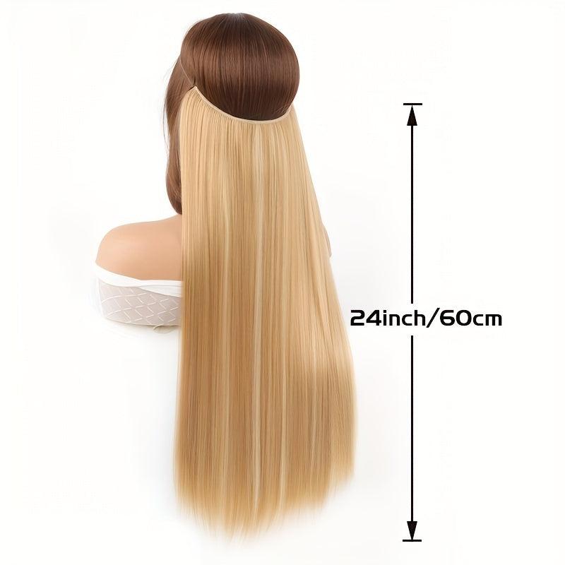 60 96 Cm Long Straight Hair Pieces Synthetic Hair Extensions