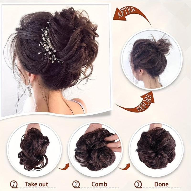 Messy Bun Scrunchie Hair Piece Chignon Ponytail Extensions for Women