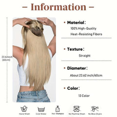 Long Straight Synthetic Hair Extensions for Daily Use
