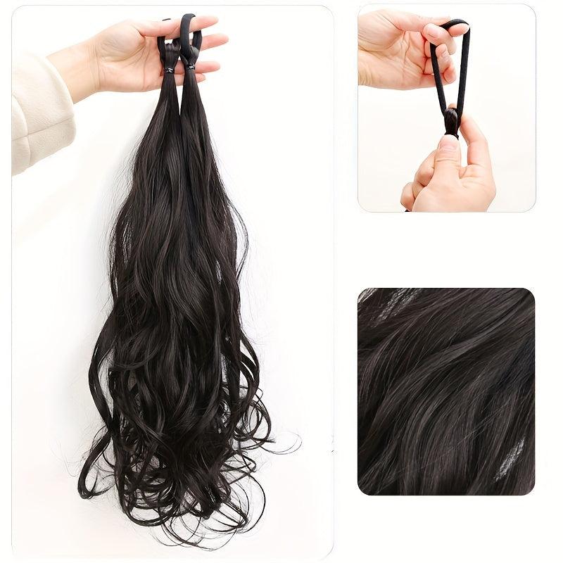 Long Curly Wavy Ponytail Extensions Natural Looking