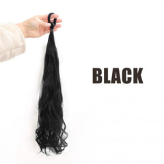 Long Curly Wavy Ponytail Extensions Natural Looking