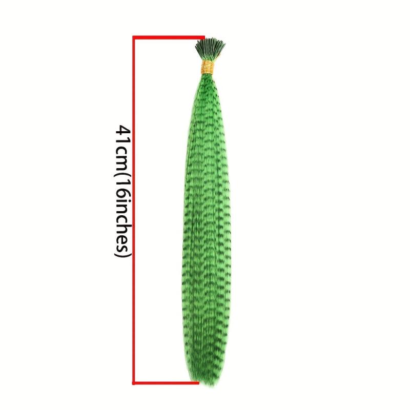 Colorful Feather Crochet Hair Extensions Synthetic Hair Pieces