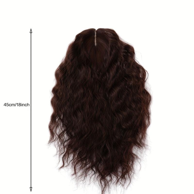 Dark Brown Women's Clip Topper Top Wig Middle Part Hairpiece
