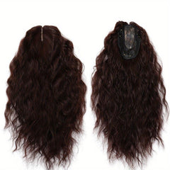 Dark Brown Women's Clip Topper Top Wig Middle Part Hairpiece