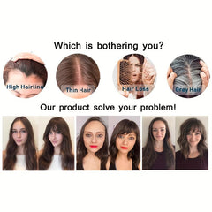 Dark Brown Women's Clip Topper Top Wig Middle Part Hairpiece