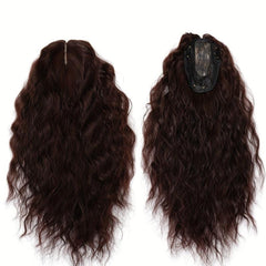 Dark Brown Women's Clip Topper Top Wig Middle Part Hairpiece