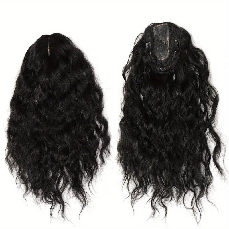 Dark Brown Women's Clip Topper Top Wig Middle Part Hairpiece