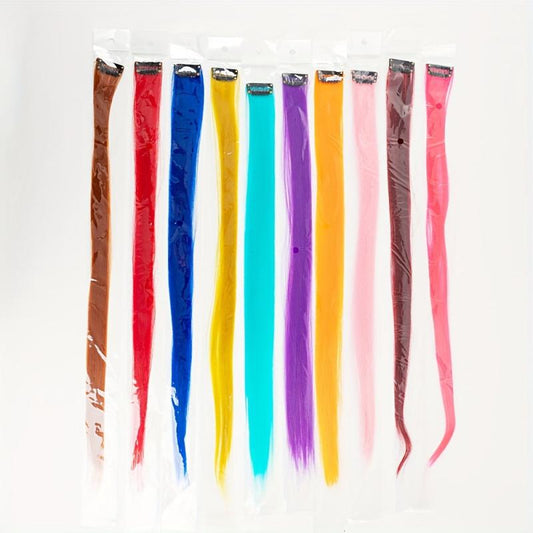 10 Pcs Rainbow Colorful Straight Hair Extension 55-88 Cm Clip In Set