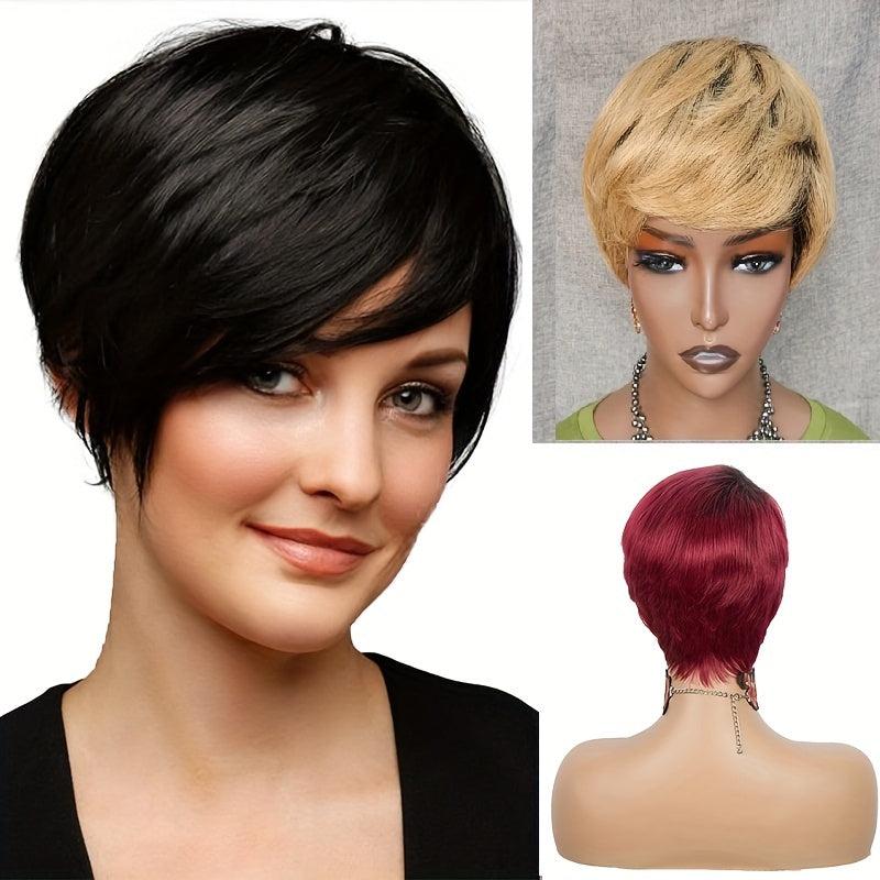 Pixie Cut Wig Human Hair Wigs With Bangs Short Wigs For Women Human Hair