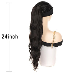 Long Curly Wavy Drawstring Ponytail Extension Clip Hair for Women Girls