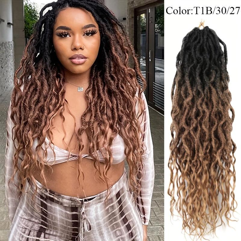 Wavy Goddess Locs Crochet Braids Synthetic Hair Extensions
