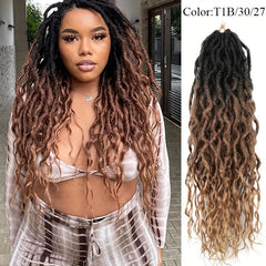 Wavy Goddess Locs Crochet Braids Synthetic Hair Extensions