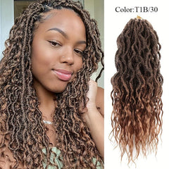 Wavy Goddess Locs Crochet Braids Synthetic Hair Extensions