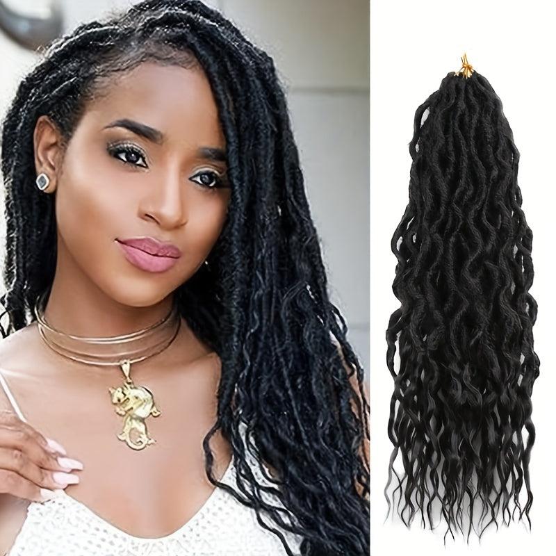 Wavy Goddess Locs Crochet Braids Synthetic Hair Extensions