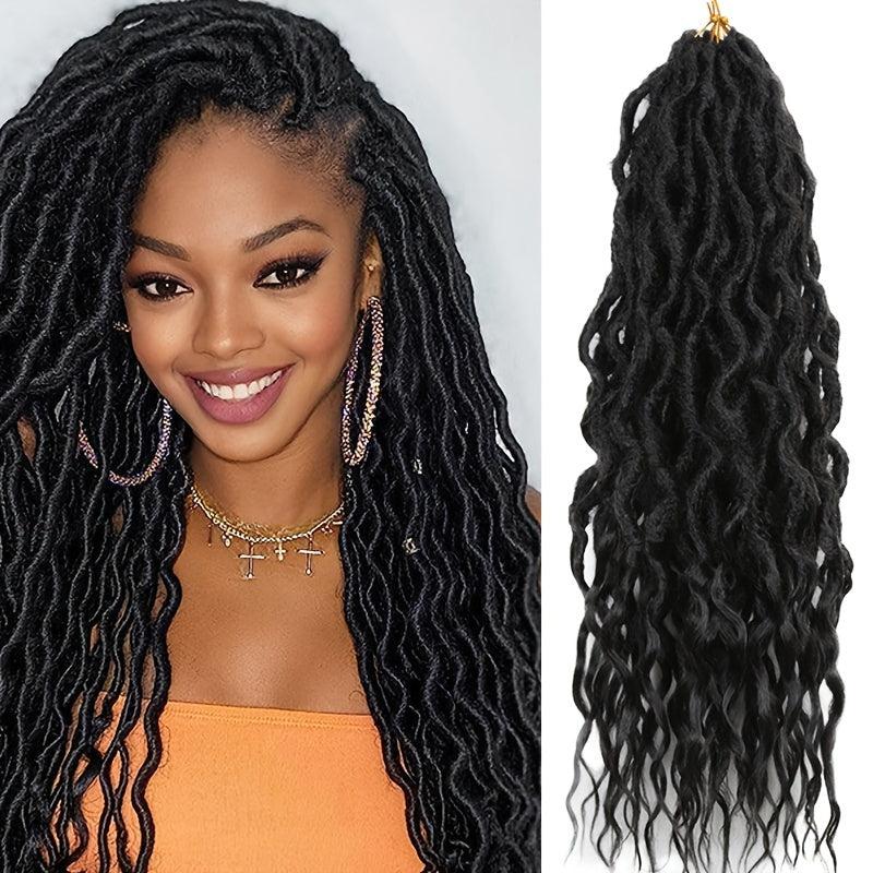 Wavy Goddess Locs Crochet Braids Synthetic Hair Extensions