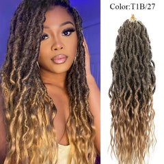 Wavy Goddess Locs Crochet Braids Synthetic Hair Extensions