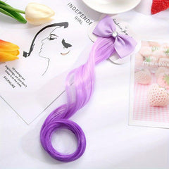 Ombre Long Curly Hair Pieces Synthetic Clip In Extensions