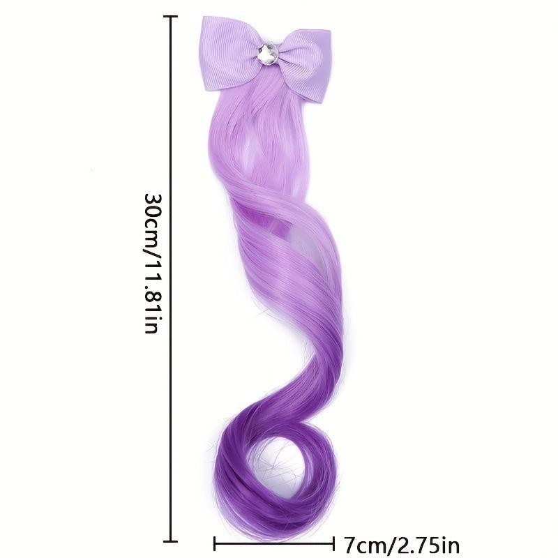 Ombre Long Curly Hair Pieces Synthetic Clip In Extensions