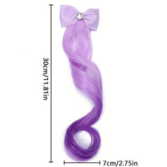 Ombre Long Curly Hair Pieces Synthetic Clip In Extensions