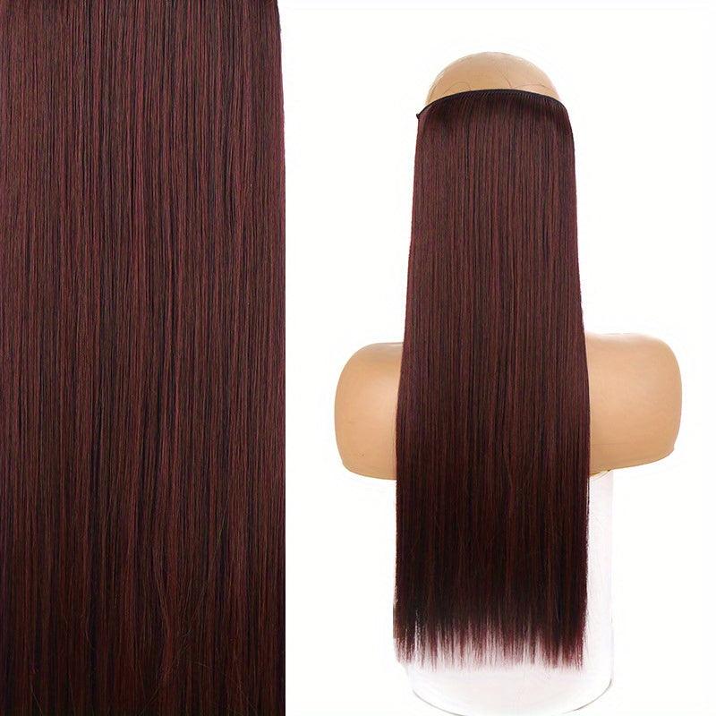 Long Straight Hair Pieces Synthetic Fishing Line Hair Extensions