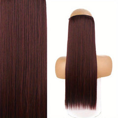 Long Straight Hair Pieces Synthetic Fishing Line Hair Extensions