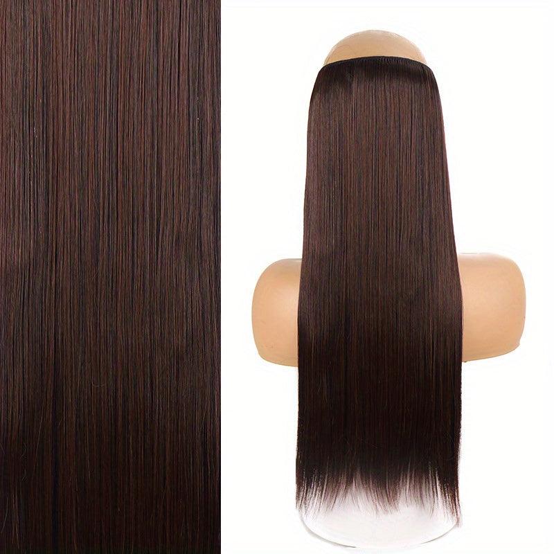 Long Straight Hair Pieces Synthetic Fishing Line Hair Extensions